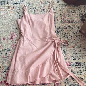 Princess Polly Pink Ruffled Wrap Sundress